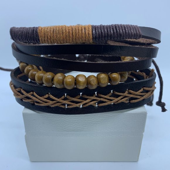 Men's Multi layer leather bracelet - Picture 2 of 2